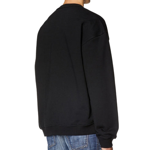 Diesel Double Destroyed Logo Black Sweatshirt S Nabel M 9Xx